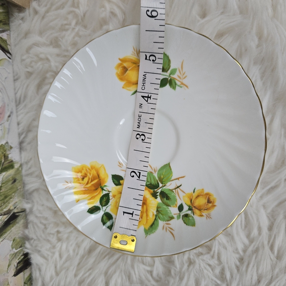 Crown Staffordshire Vintage 3 piece Cup, Saucer, and Dessert Plate - Picture 9 of 14